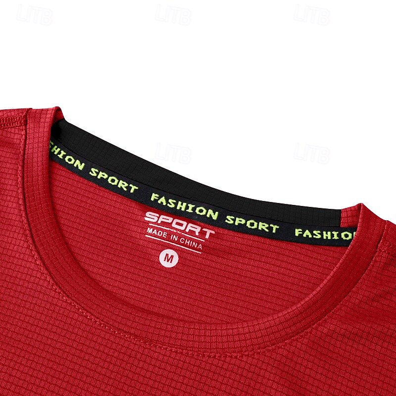 Men's Tee Short Sleeve Shirt Tee Top Short Sleeve Crewneck Spring & Summer Solid / Plain Color Fashion Designer Quick Dry Reflective Strip Vacation Street Going out Black White Red Top Tee for Men 2025 - $14.99 –P17