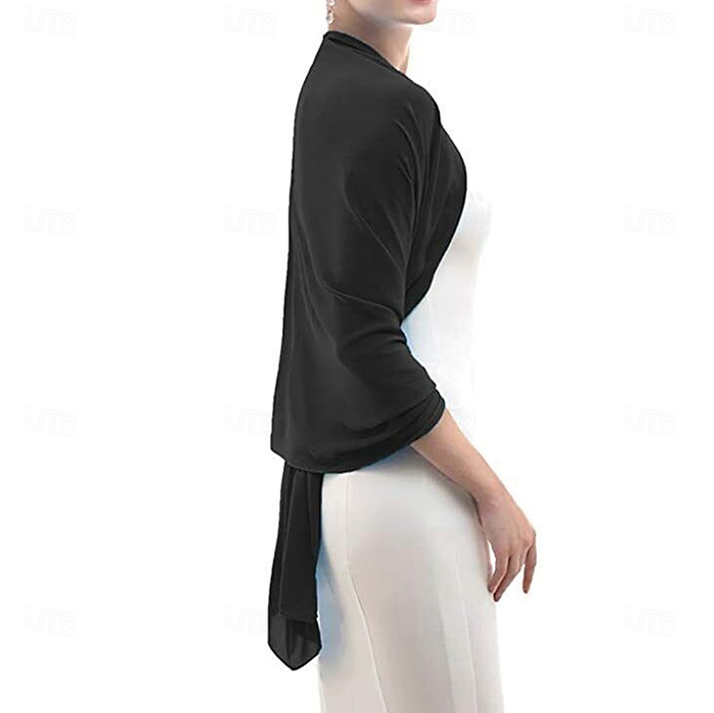 Women's Wrap Elegant Sleeveless Chiffon Wedding Wraps With Pure Color For Party Spring & Summer 2026 - $17.49 –P6