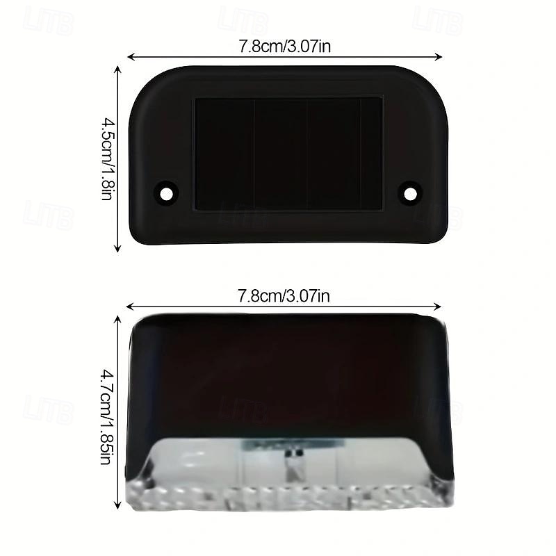 6 st led utomhus vattentät solcellslampor vägglampa uteplatsbelysning staket trappa steg däck innergård trädgårdsbelysning varmt ljus vitt ljus färg ljus 2025 - $14.99 –P2