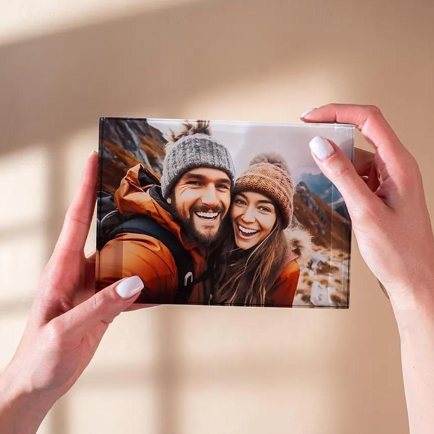 Personalized Photo Block Acrylic Glass Photo Block Custom Acrylic Block Photo Crystal Wedding gift Birthday Father's Day Weddings 2025 - GBP £14 –P4