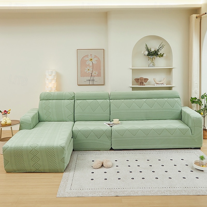 Elastic Jacquard Fabric Sofa Cover Stretch Couch Cover Sectional L Shape Sofa Slipcover Corner Case for Living Room 1/2/3/4 Seat 2025 - $40.99 –P5