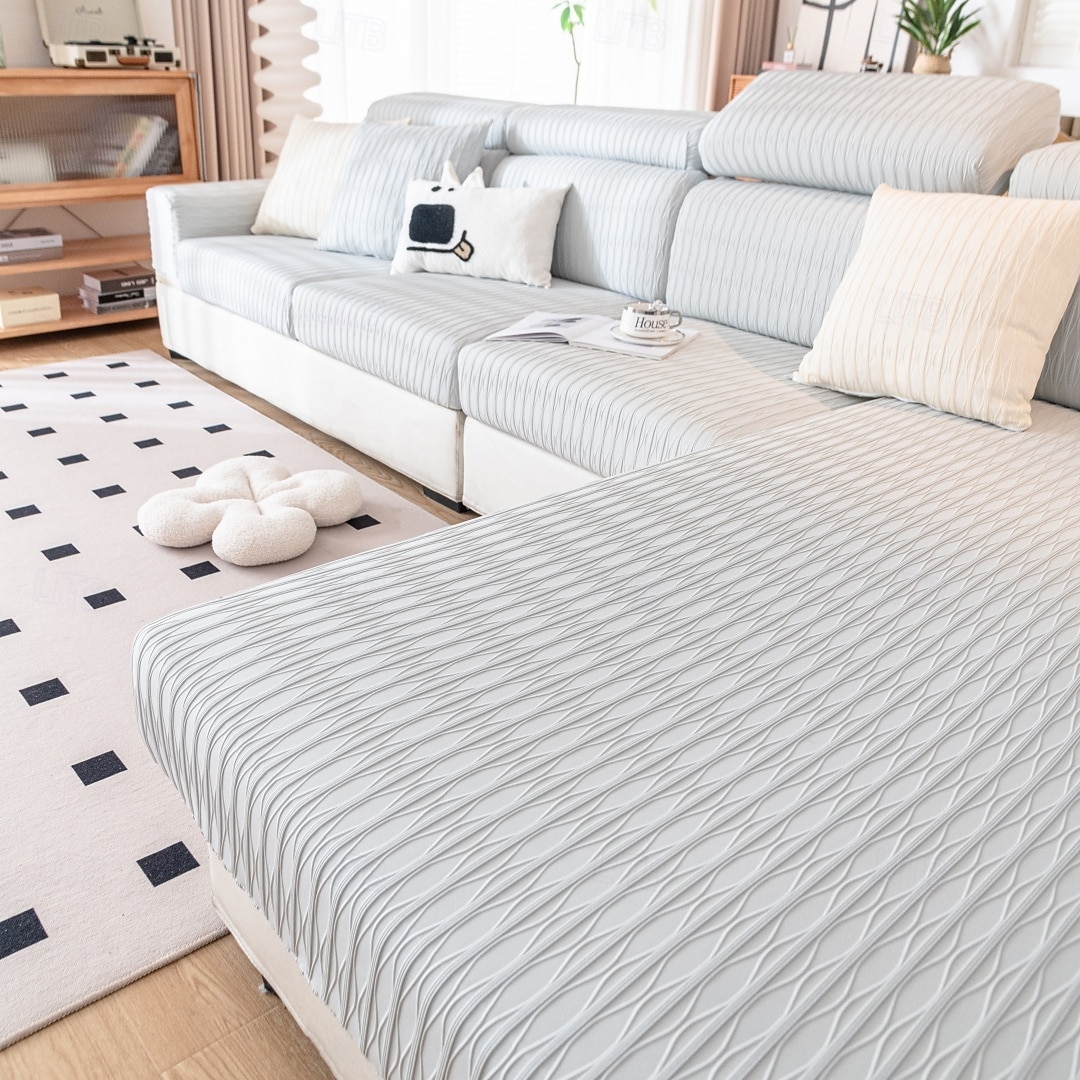 1 capa de assento de sofá de lã polar macia elástica de verão universal jacquard - fácil de limpar &durável de 2025 por $8.49 –P1