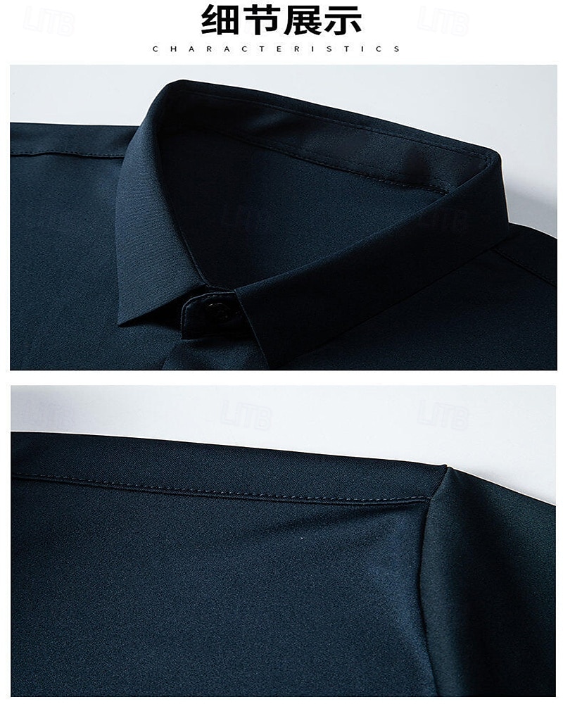 Men's Dress Shirt Button Up Shirt Plain Wedding Party Black White Red Blue Short Sleeve Lapel Spring &  Fall Clothing Apparel 2025 - $24.99 –P9
