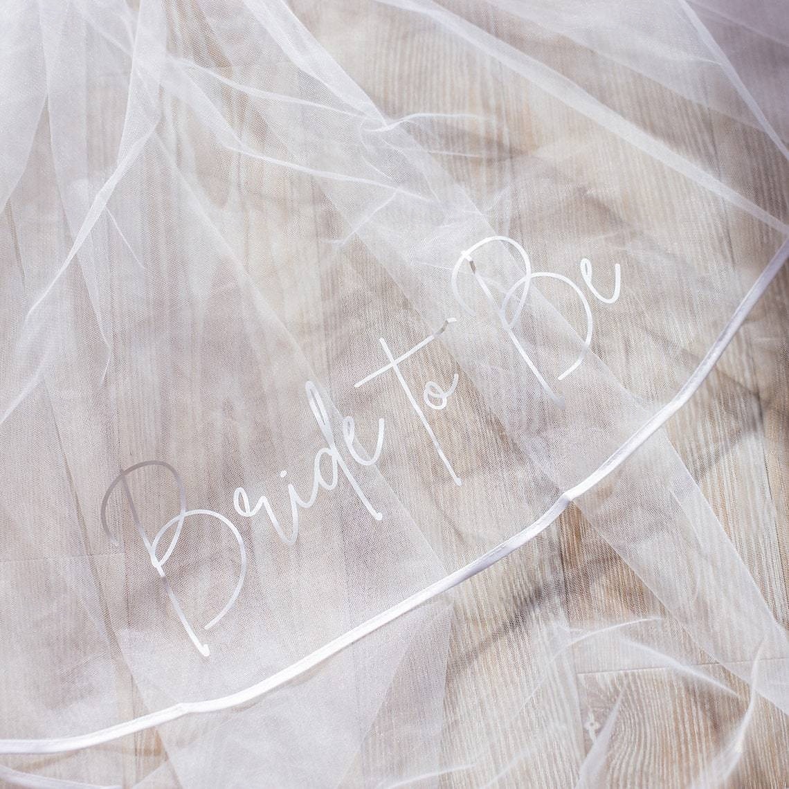 Bride to Be Veil, Double Layer Bachelorette Party Veil with Embroidered Lettering, Wedding Bridal Shower Engagement Accessories, White Tulle Hen Party Headpiece 2025 - $9.99 –P3