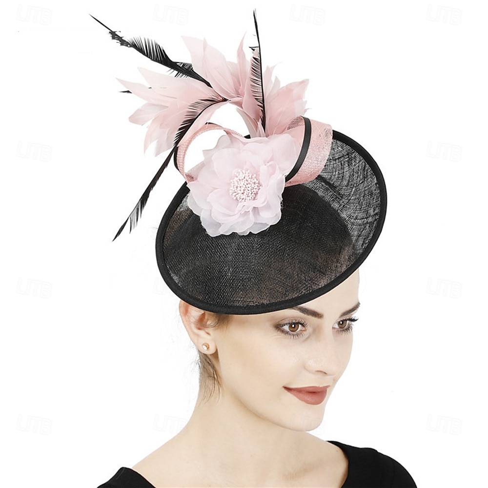 Kopfstück Federn Sinamay Hochzeit Abendgesellschaft Elegant Hochzeit Mit Feder Kopfschmuck Kopfbedeckung 2025 - $30.99 –P4