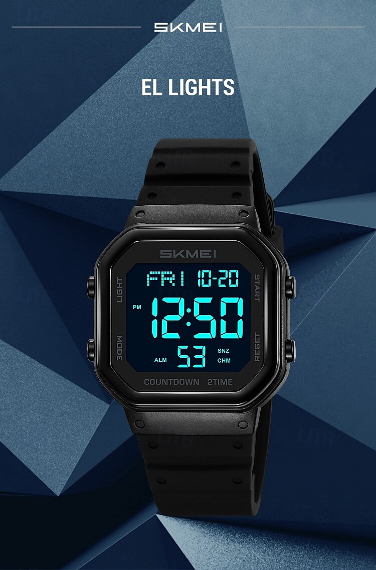 SKMEI Ins Wind Square Multi functional Waterproof Electronic Watch for Male and Female Students 2025 - $28.99 –P8