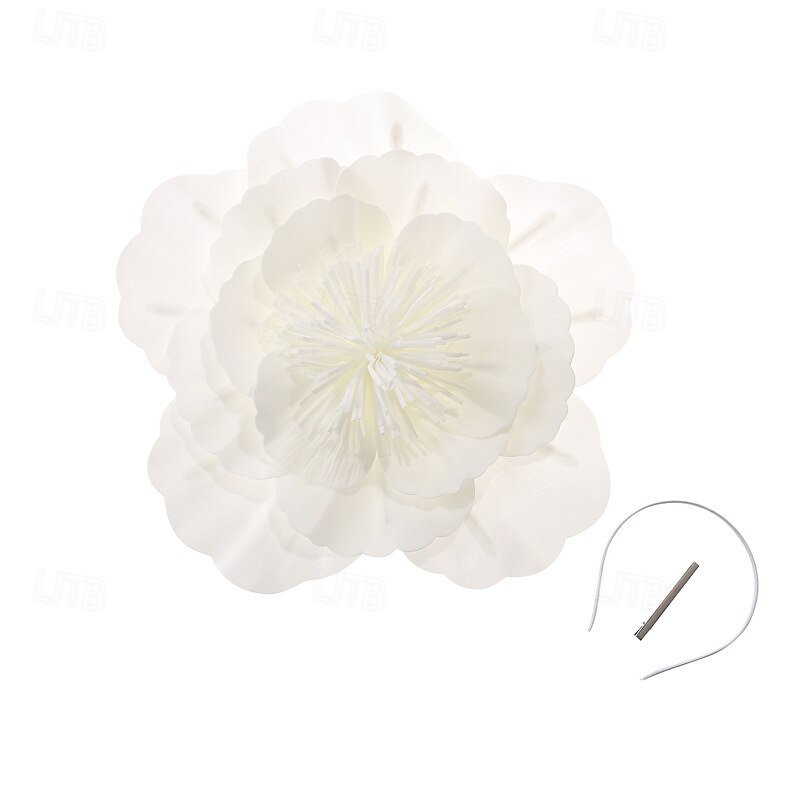 Tocados Poliéster Boda Fiesta de Noche Elegante Boda Con Flor Celada Sombreros 2025 - $17.49 –P13