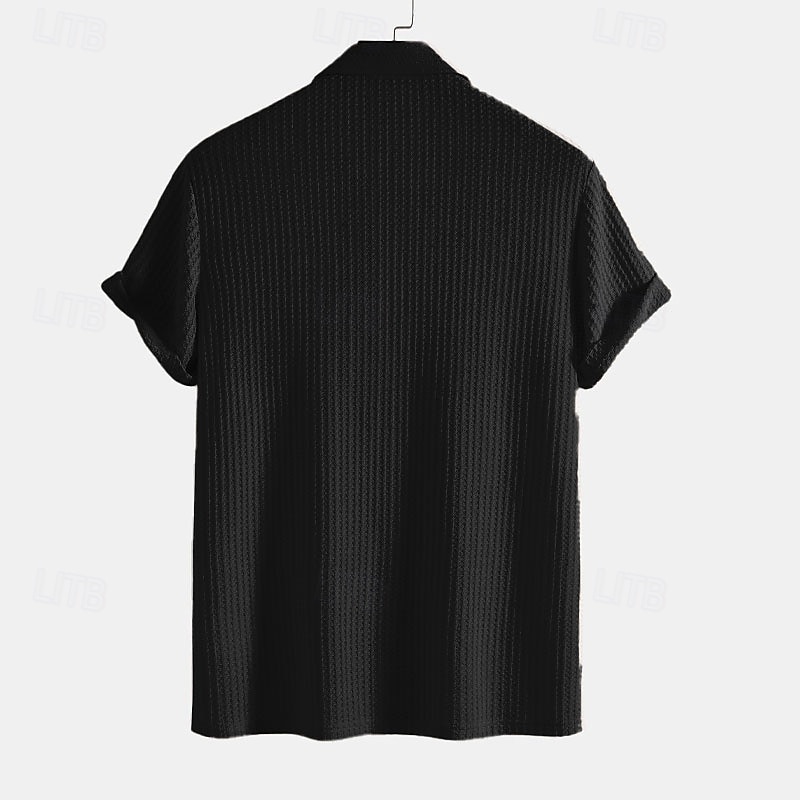 Miesten Geometrinen Viiva Vohveli poolopaidat Lyhythihainen Poolopaidat Kauluspaidat Business Casual liiketoiminta Urheilu- ja treenivaatteet Käytä töihin Napit 3D-tulostus Kesä Rubiini Sininen Apila 2025 - $22.99 –P2
