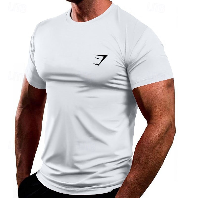 Voor heren T-shirts Shirt met korte mouwen T-shirt Korte mouw Ronde hals Zomer Opdrukken Modieus Ontwerper Snel Drogend Vakantie Straat Uitgaan Zwart Wit Donker Marine Top T-shirt voor mannen 2025 - $19.99 –P10