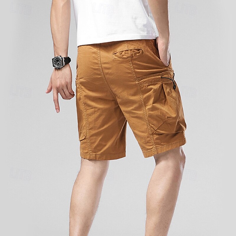 Homens Bermuda Cargo Calção Shorts de verão Com Cordão Cintura elástica Bolso multi Tecido Conforto Vestível Comprimento do joelho Ao ar livre Esporte Diário Moda Casual Preto Vinho de 2025 por $35.99 –P2