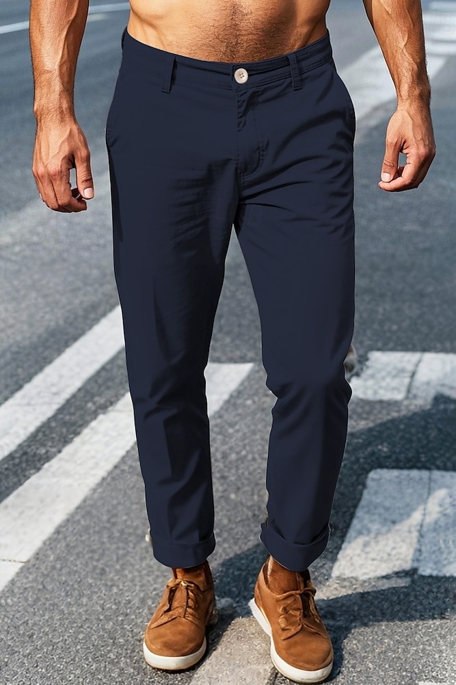 pantaloni cargo da uomo elastico in vita tasche multiple pantaloni a tutta lunghezza casual anelastico tinta unita sport all'aria aperta vita media verde militare nero kaki blu navy s m l xl xxl del 2025 a $6.59 –P3