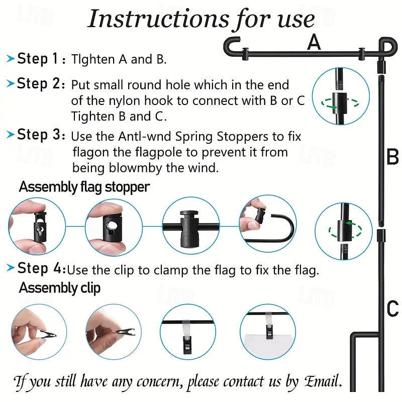 Tuin Vlag Stopper en Clip Waterproof Poeder-gecoate Verf voor Huis Vlaggen Decoratieve Tuin Seizoensvlaggen 1PC 2026 - $9.99 –P1