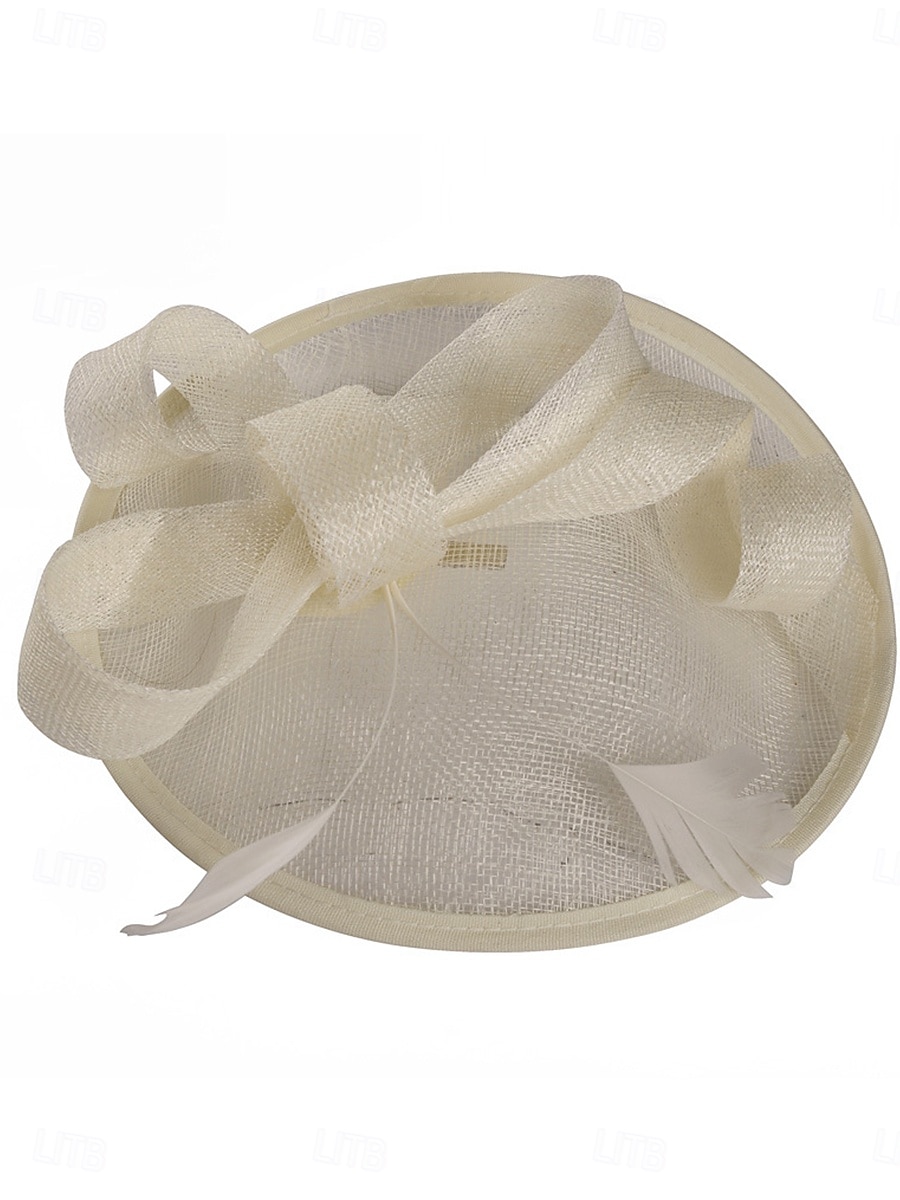 Coiffure Polyester Imitation Lin Chapeau Fedora Mariage Élégant ancien Avec Plume Casque Couvre-chef de 2025 ? $24.99 –P6