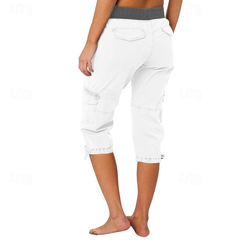 Per donna Pantaloni capri Pantaloni da paracadute Moda Streetwear Lunghezza al polpaccio Naturale Blocco di colori Coulisse Tasca Comodo All'aperto Confortevole Streetwear Uscire Rosso arancione del 2026 a $29.99 –P16