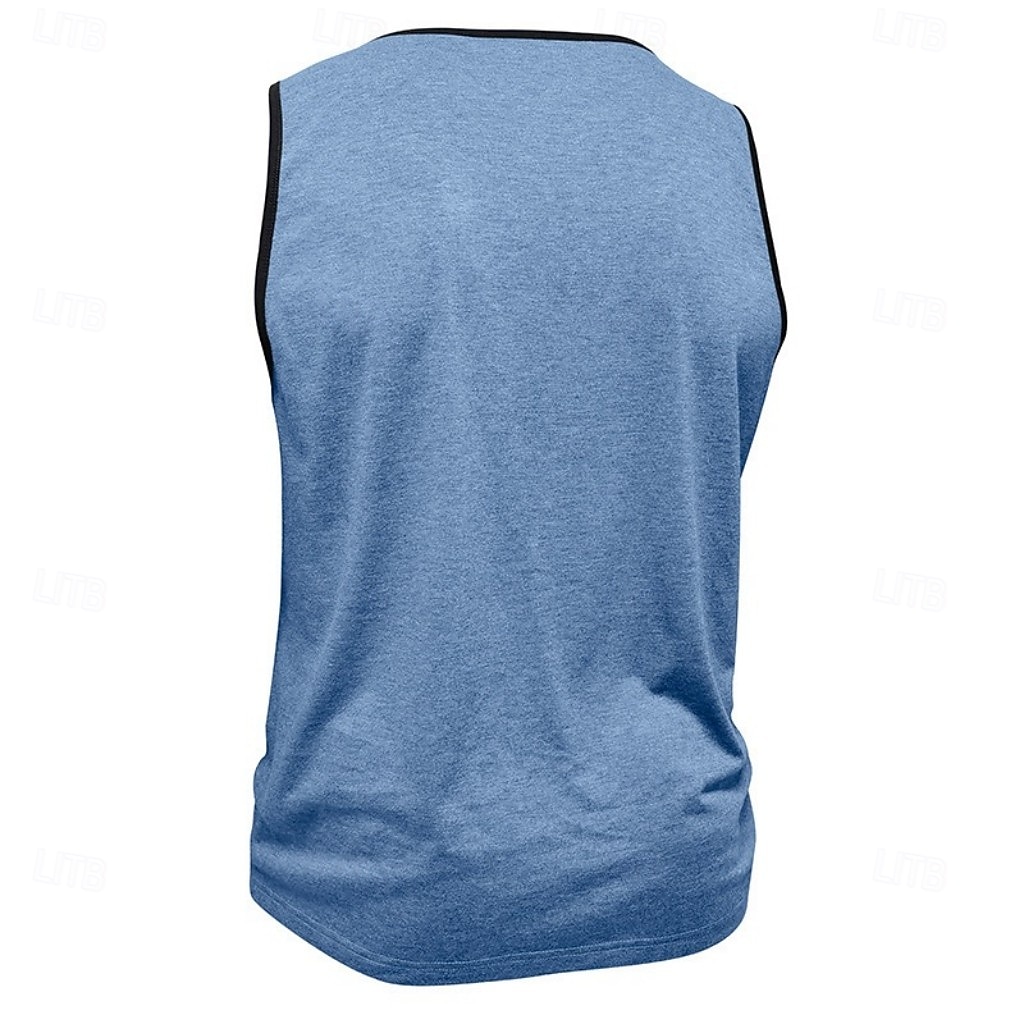 Herr Linne Ärmlös tröja Ärmlös Rund hals Sommar Slät Mode Designer Sportig Ficka Ledigt Utomhus Strand Rubinrött Topp t-shirt för män 2026 - $12.49 –P3