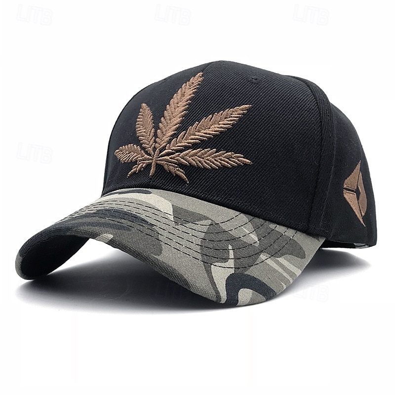 Herren Baseballkappe Sonnenhut Trucker-Kappe Schwarzgrau Schwarz Grün 100% Polyester Bestickt Mode Lässig Täglich Festival Botanisch Palmblatt Verstellbar Sonnenschutz Atmungsaktiv 2025 - $8.25 –P3