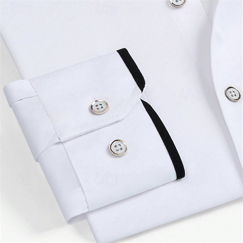 Men's Dress Shirt Button Down Shirt Solid / Plain Color Wedding Light Blue White Light Green Pink Long Sleeve Square All Seasons Clothing Apparel Color Block 2025 - $23.99 –P3