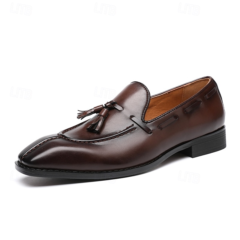 scarpe derby kentucky marroni da uomo con dettaglio nappa - oxford in pelle lucida per eventi di corsa e occasioni formali del 2025 a $42.99 –P2
