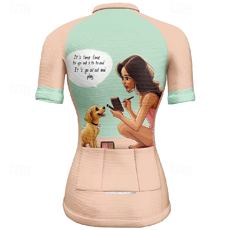 Femmes Maillot de cyclisme Manche Courte Cyclisme T-shirt Maillot avec 3 poches arrière VTT Vélo tout terrain Respirant Séchage Rapide Design Anatomique Évacuation de l'Humidité Rose Bleu Graphique de 2025 ? $23.99 –P7
