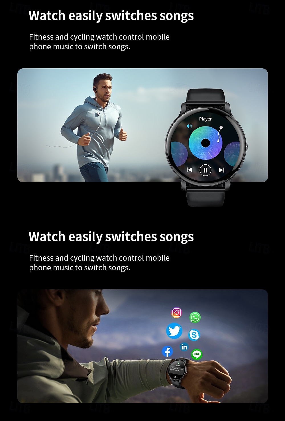 LIGE BW0905 Smart Watch Fitness Tracker Heart Rate Monitor Bluetooth Android iOS Waterproof 1.69" 2025 - $33.99 –P17