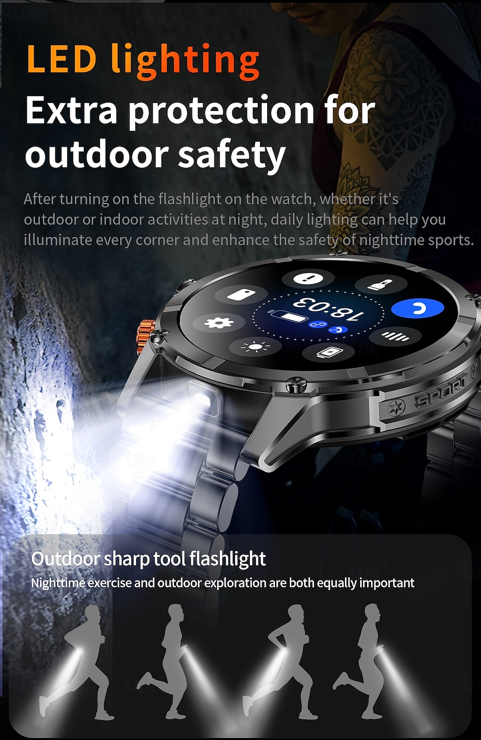 2025年 CF55 スマートウォッチ 心拍数 睡眠モニタリング Bluetooth 通話 LED フラッシュライト 情報プッシュ スポーツウォッチ  コレクション – $63.99 –P7