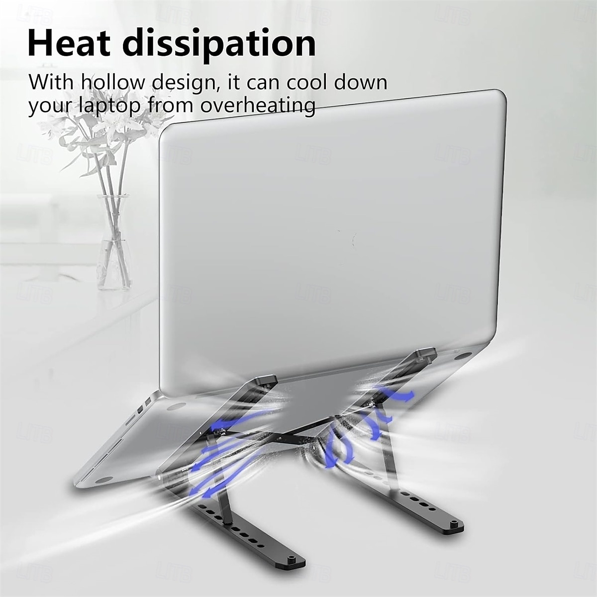 bærbar stativ for skrivebord justerbar bærbar stigerør sammenleggbar bærbar bærbar holder ventilert kjølende notebookstativ for 10-15,6 tommers bærbar PC 2025 - $21.99 –P3