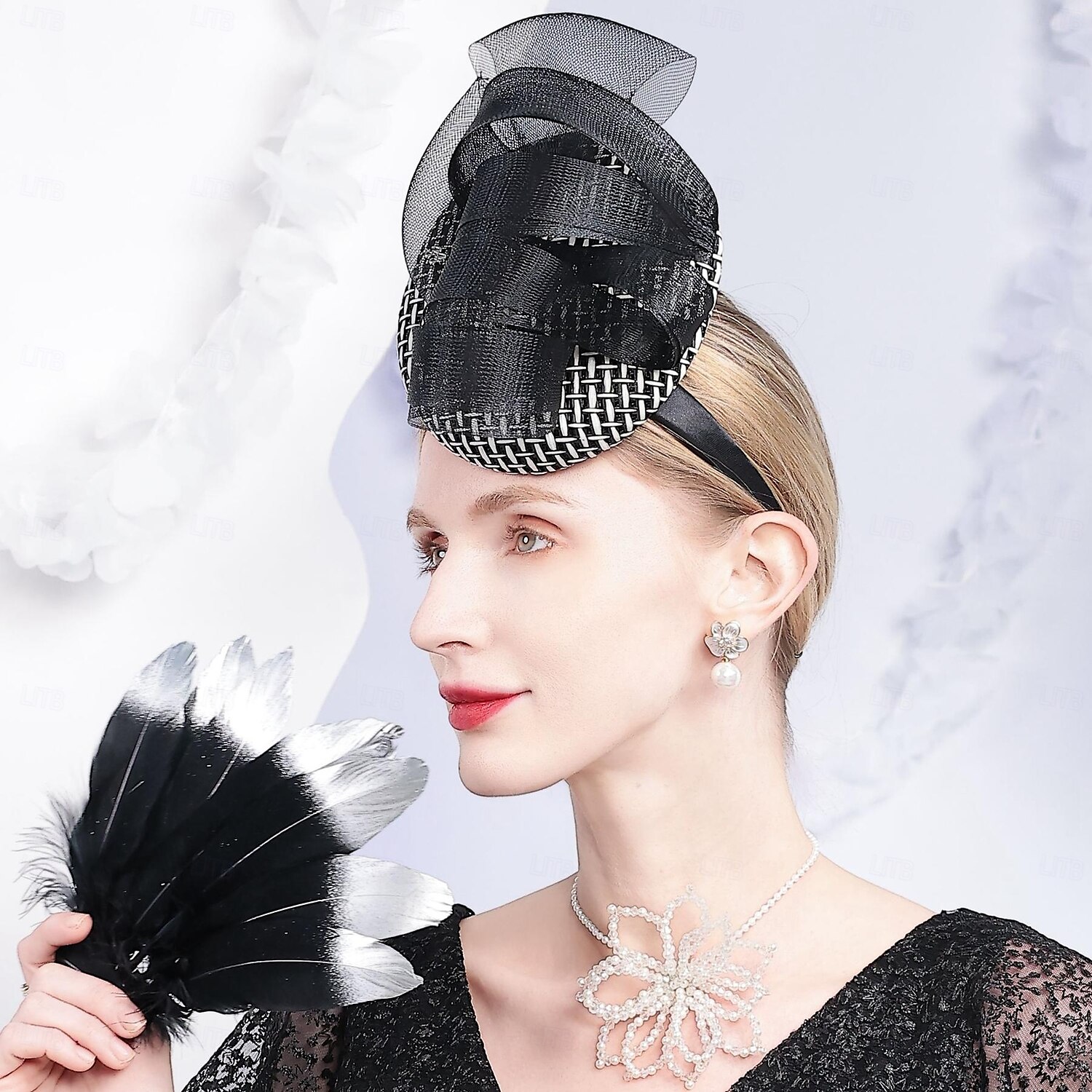 kalapok tüllszálas tányér / cloche kalap csészealj kalap pillbox sapka esküvői tea party elegáns esküvő szalagokkal fejdísz fejfedő 2025 - $37.99 –P2