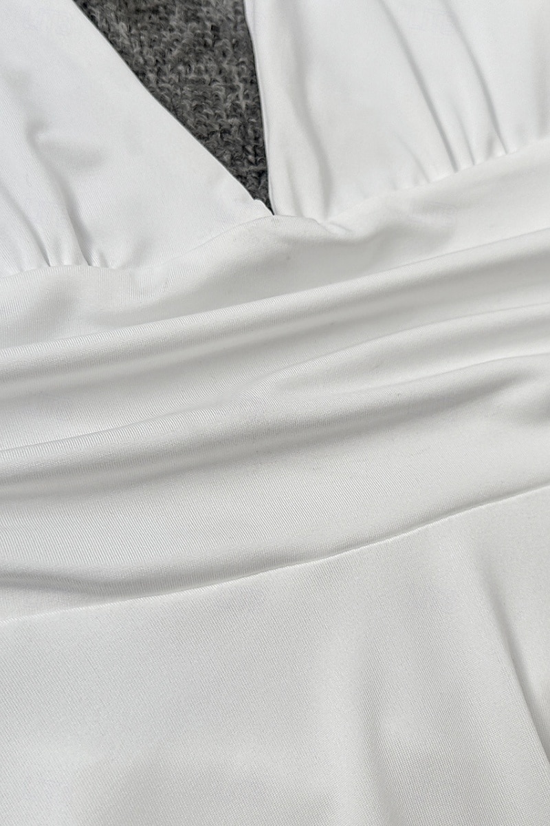 Per donna Mini Abito Abito Bianco Abito da laurea Moda All'aperto Compleanno Laurea Vestibilità regolare Semplice Senza Maniche All'americana Nero Bianco Rosso Estate del 2025 a $31.99 –P8