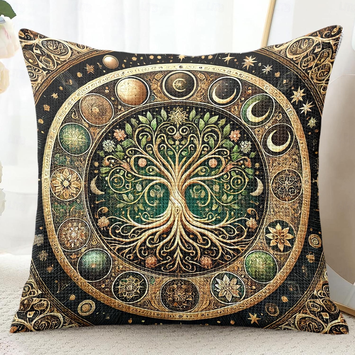 Housse de coussin décorative arbre de vie 1PC coussin carré doux pour canapé housse de coussin pour chambre à coucher salon chaise de 2025 ? $12.99 –P2