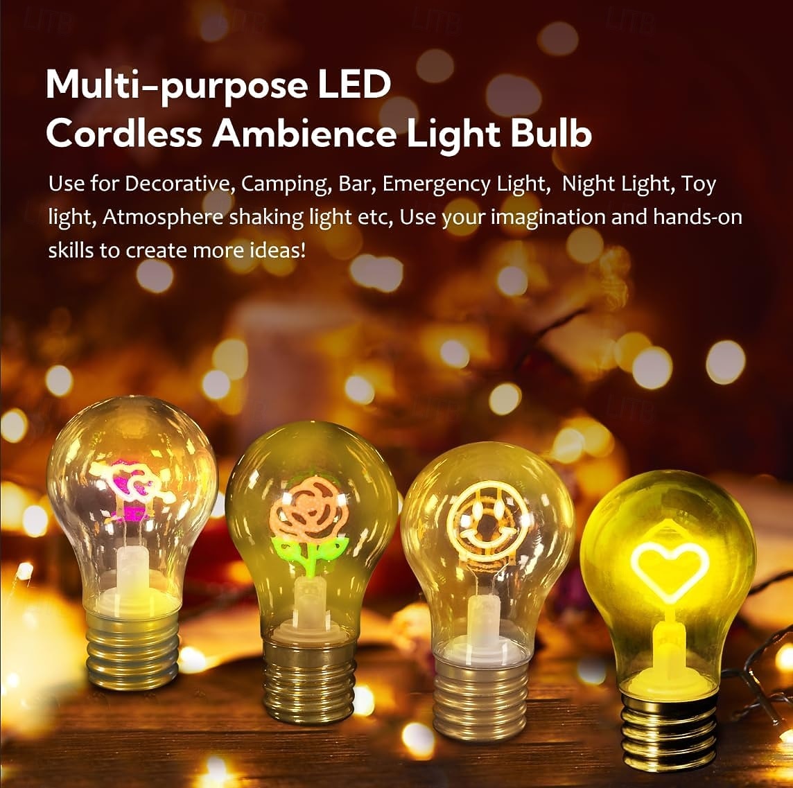 oplaadbare edison led lamp tafellamp type-c batterij nachtlampjes leuke decoratieve sfeerverlichting voor thuis kinderkamer bruiloft verjaardag feest decoratie kerstcadeau 2026 - $23.99 –P2