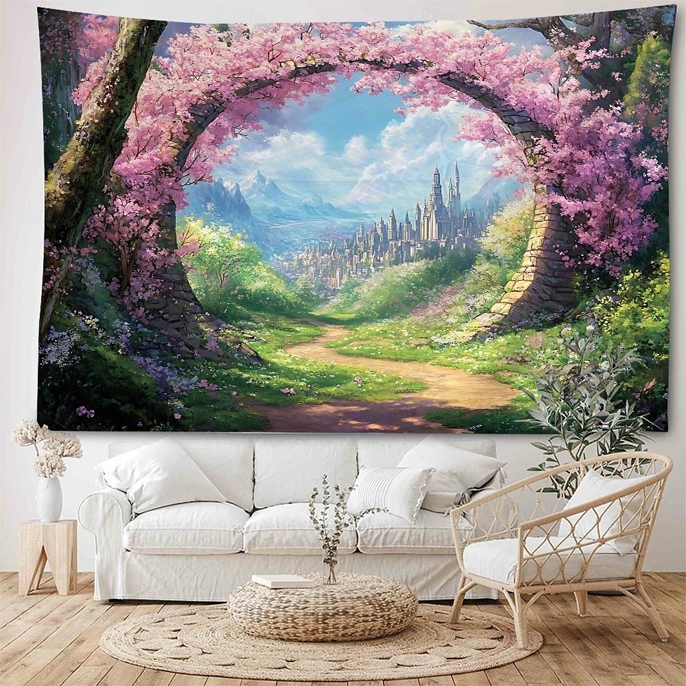 plante blomst innsjø vann bro landskap billedvev veggkunst stor billedvev veggmaleri dekor fotografi bakteppe teppe gardin hjem soverom stue dekorasjon 2025 - $15.99 –P4