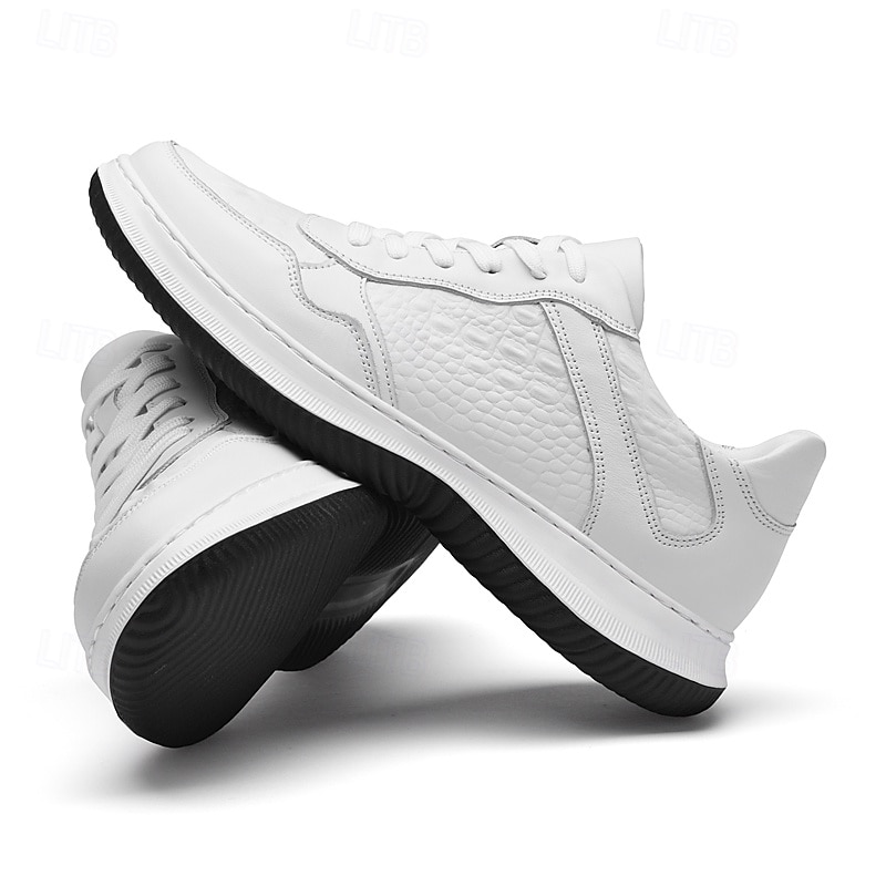 klassische weiße Leder-Sneaker für Herren mit dezenten Nähten – vielseitiges Schuhwerk für den Alltag und Freizeitausflüge 2025 - $64.99 –P5