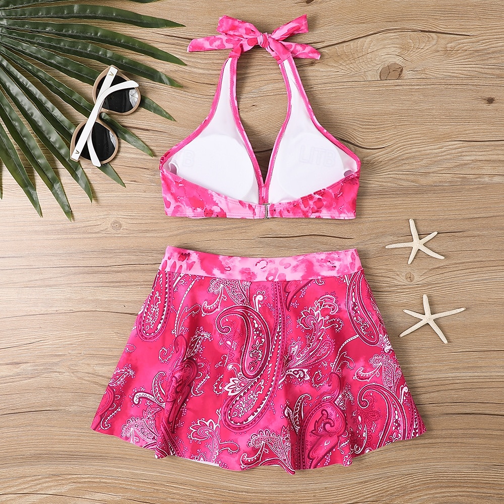 Női Fürdőruha Bikini Tankini 2 darab Merész Fürdőruha Mély-V Push up Kötött Szabadság Tropikus Virágos Paisley Merüljön el Ujjatlan Fürdőruhák 2025 - $25.99 –P12