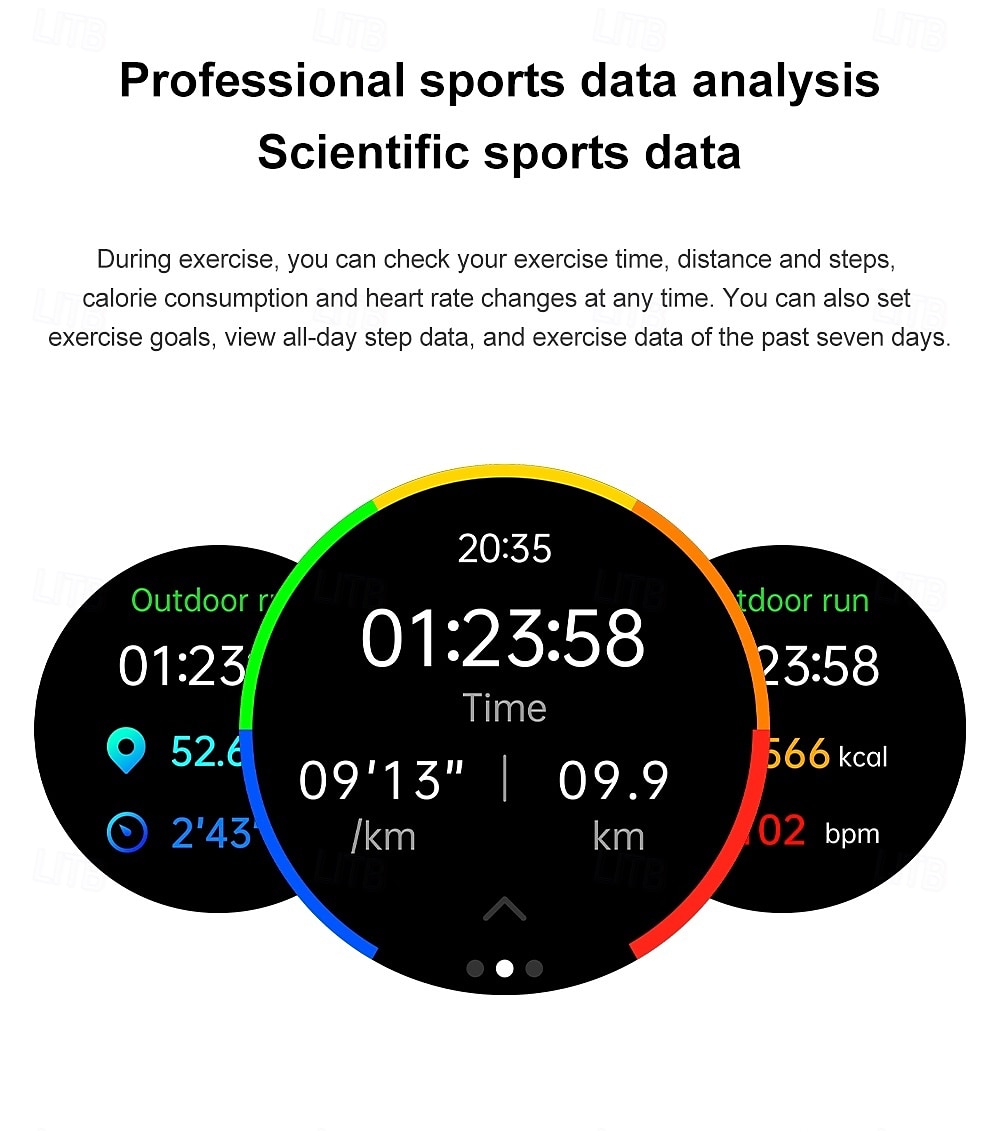 696 ZW60 Smart Watch Fitness Tracker ECG PPG Bluetooth Anropspåminnelse Android iOS IP67 44mm 1,43 2025 - $39.99 –P8