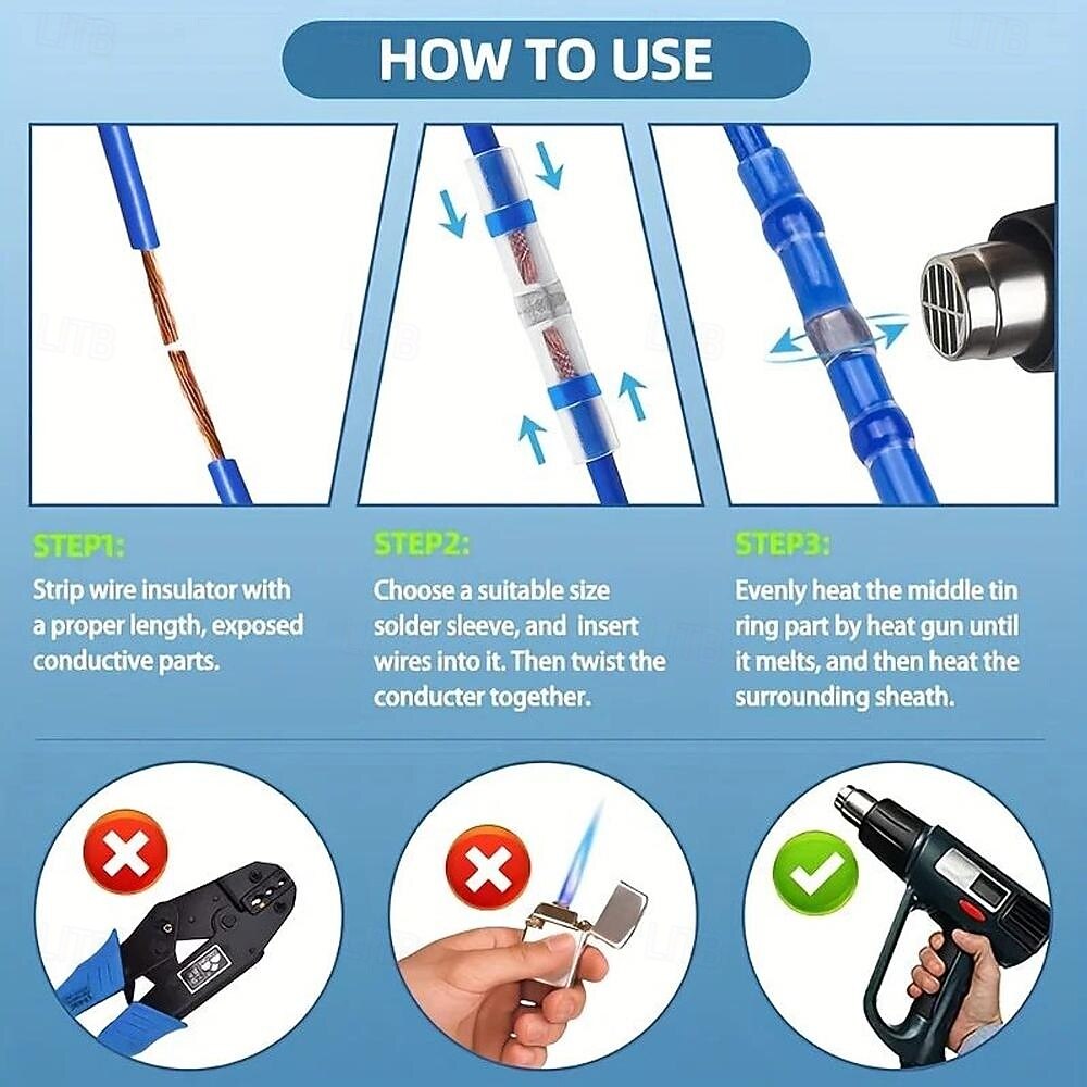 320Pcs/Set Box Solder Ring Heat Shrink Pressure Free Tube Solder Seal Electrical Butt Connector Wire Cable Gland Terminal Kit 2026 - Kč282 –P7