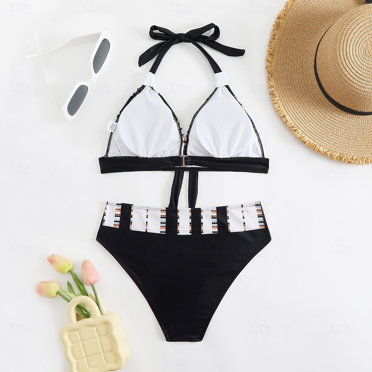 Damen Badeanzug Bikini Tankini Zweiteilig Monokini Freche Unterhose Bademode Tiefes V Push-Up Gestrickt Urlaub Tropisch Grafik Farbblock Stürzen Ärmellos Badeanzüge 2025 - $22.99 –P4
