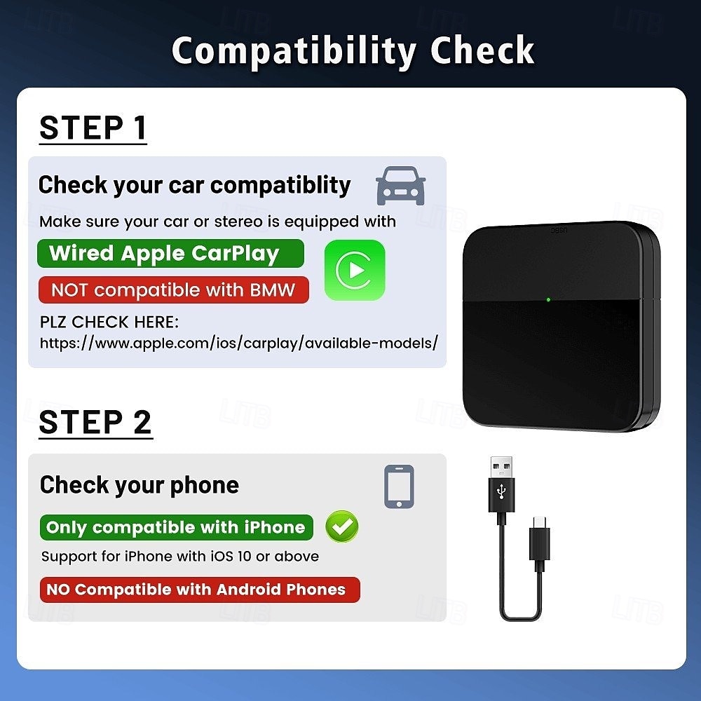 Carlinkit 0.027kg No Gioco senza fili Wi-Fi Plug-and-Play per Universali del 2025 a $61.99 –P6