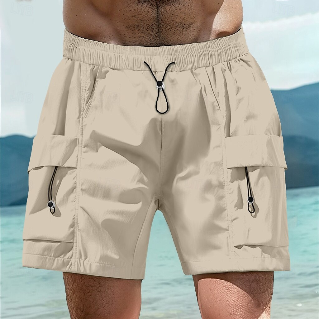 Hombre Pantalón Corto Cargo Pantalón corto Bermudas Pantalones cortos casuales Cintura elástica Multi bolsillo Pierna recta Plano Transpirable Dispersor de humedad Longitud de la rodilla Exterior 2025 - $20.99 –P7