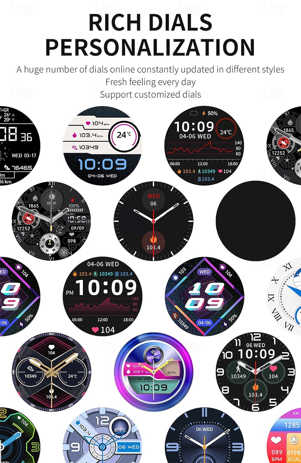 696 HDT6MAX Montre intelligente 1.63 pouce Smartwatch Montre Connectée Bluetooth ECG+PPG Podomètre Rappel d'appel Compatible avec Android iOS Femmes Hommes Appels Mains Libres Rappel de Message IP 67 de 2025 ? $39.99 –P7
