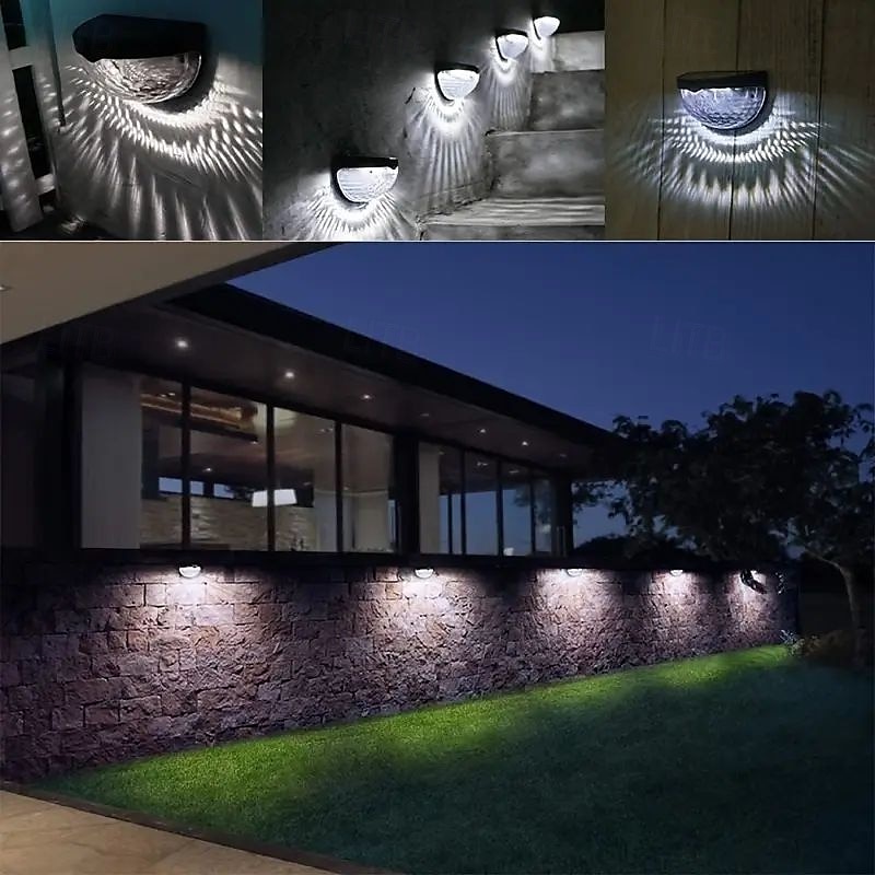 4 pezzi luce da parete solare impermeabile per esterni cortile giardino recinzione scala parete balcone recinzione illuminazione luce bianca luce calda radiante del 2025 a $16.49 –P9