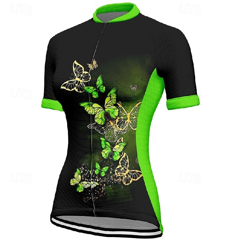 Women's Cycling Jersey Short Sleeve Bike Tee Tshirt Jersey with 3 Rear Pockets Mountain Bike MTB Breathable Quick Dry Anatomic Design Wicking Blue Fuchsia Orange Butterfly Sports Clothing Apparel 2025 - $23.99 –P2