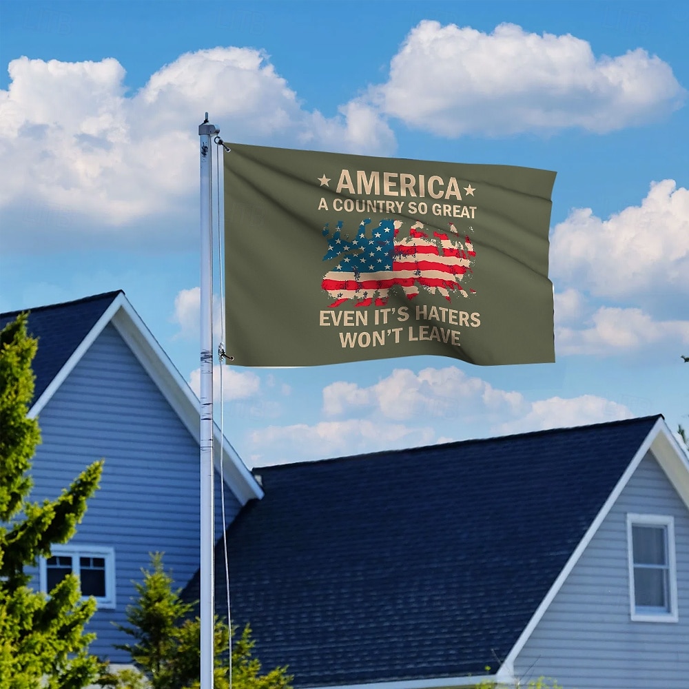 Steag patriotic 4 iulie Exterior Interior cu gromete Ziua Independenței Decoruri pentru curte și grădină americană Banner semn de sărbătoare 2025 - $10.49 –P15