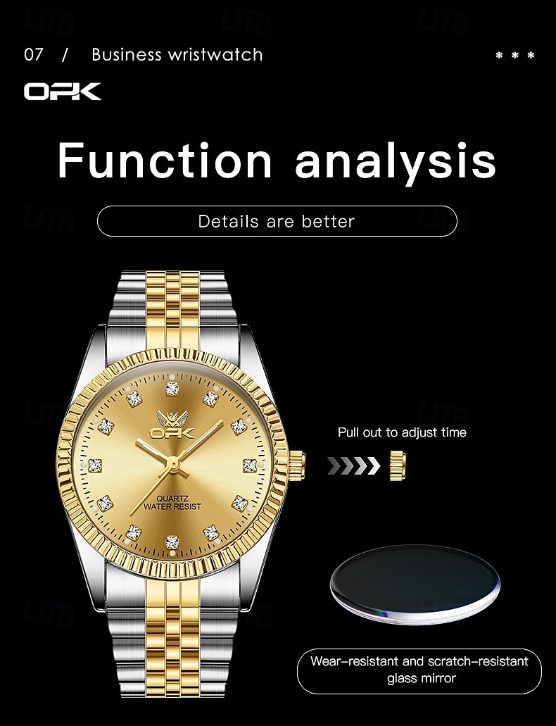 OPK Luxury Brand Watch Circular Dial Luminous Stainless Steel Men's Quartz Watch 2025 - $25.99 –P10
