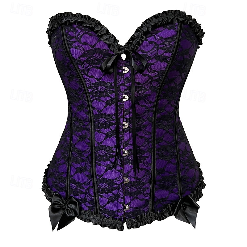 Rococò Completo Mascherata Corsetto Overbust Cosplay Controllo della Pancia Push-Up Jacquard Jacquard Costume Per donna Reale Mascherata Feste Carnevale di Venezia Adulti Corsetto del 2025 a $21.99 –P11