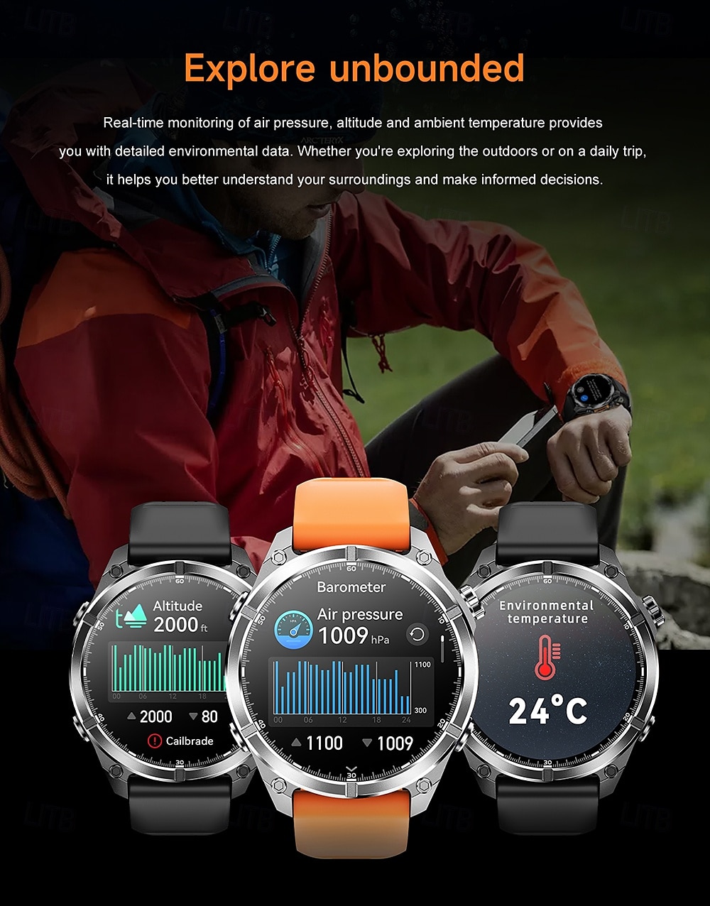 iMosi HD300 Smart Watch 1.43 inch Smartwatch Fitness Running Watch Bluetooth Pedometer Call Reminder Sleep Tracker Compatible with Android iOS Women Men Hands-Free Calls Waterproof Media Control IP68 2025 - $67.99 –P9