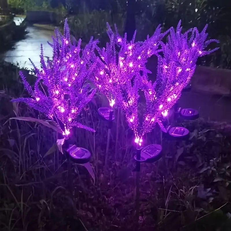 2 Pcs LED Solar Outdoor Lights Garden Light Lavender Simulation Plant Patio Lights Wedding Holiday Garden Walkway Villa Yard Landscape Atmosphere Lawn Light 2025 - $29.99 –P5