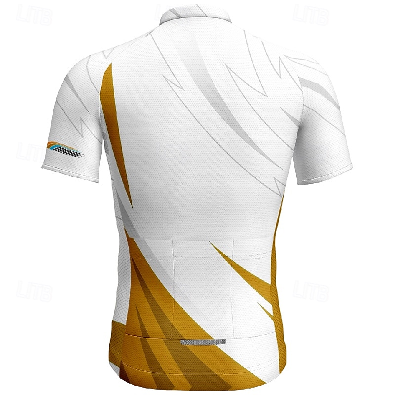 Męskie Koszulka rowerowa Geometryczny Krótki rękaw Rower Tee Tshirt Dżersej z 3 tylnymi kieszeniami Kolarstwo górskie Szybkie wysychanie Anatomiczny kształt Odprowadzające wilgoć Oddychający Sport 2026 - $30.99 –P19