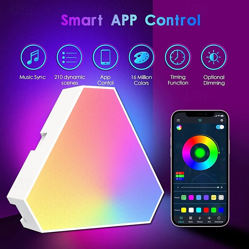 LED Lights 3/6/8/10/12Pack Lights Gaming Lights Smart Wall Lights with APP & Remote Control WiFi Connect for Home Decor,Gaming Room,Bar 2025 - $99.99 –P1