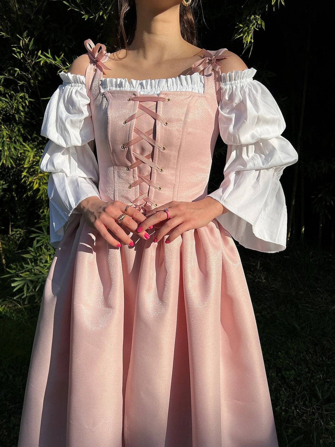 Retro Středověké Renesanční Šaty Plesové šaty Princeznovské Elfí Maškarní kostým Dámské Keltské Fantazie Královský předvečer Všech svatých Karneval Výkon Párty LARP Dospělé Šaty 2025 - $128.99 –P5