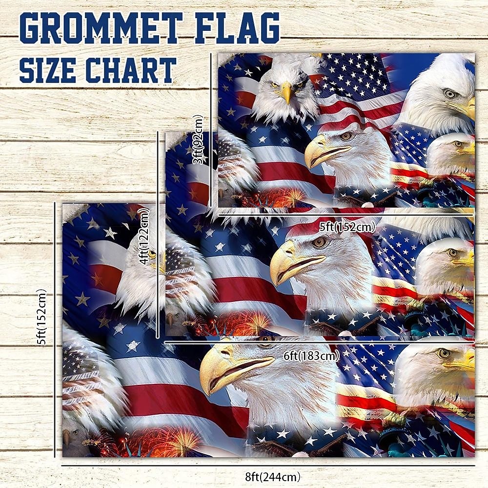 4 juli Utomhus Inomhus Med Öglor Patriotisk Flagga Självständighetsdagen Amerikansk Hus Gård Trädgårdsdekorationer Högtidsbanner Skylt 2026 - $11.99 –P6